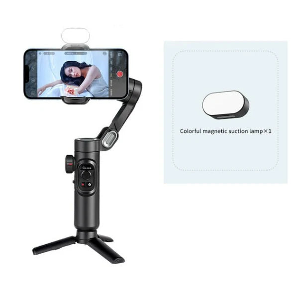 AOCHUAN 3-Axis Handheld Gimbal Stabilizer for Smartphone with Fill Light for iPhone Android Face Tracking Tiktok Vlog Smart XE